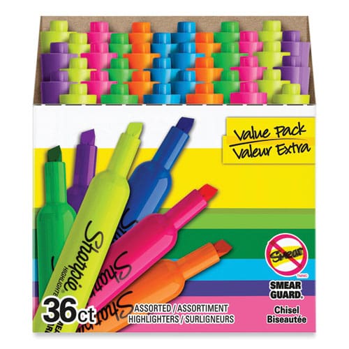 Sharpie Tank Style Highlighters, Assorted Ink Colors, Chisel Tip, Assorted  Barrel Colors, 36/Pack