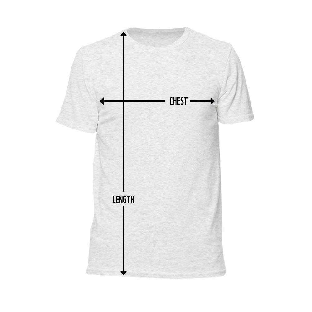 Unisex t-shirt size chart image