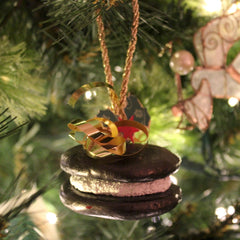 chocolate and vanilla whoopie pie christmas tree ornament