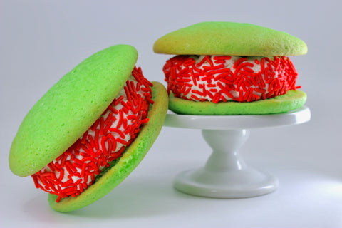 green and red whoopie pies