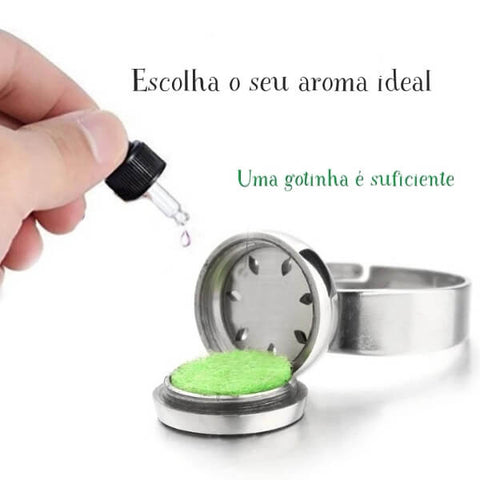 anel difusor de aromas em aço inoxidavel