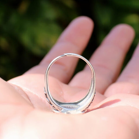 anel ajustavel de prata com pentagrama