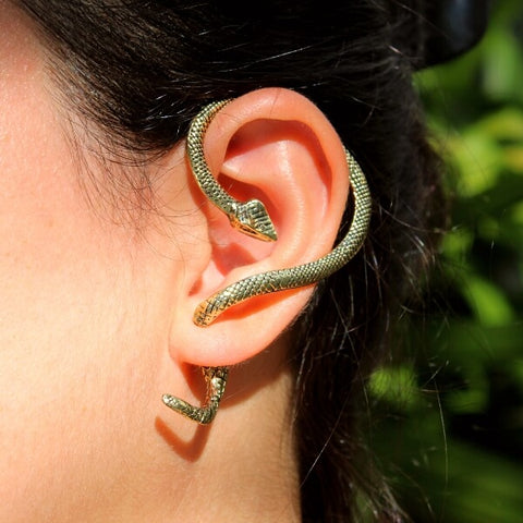 Brinco ear cuff de serpente