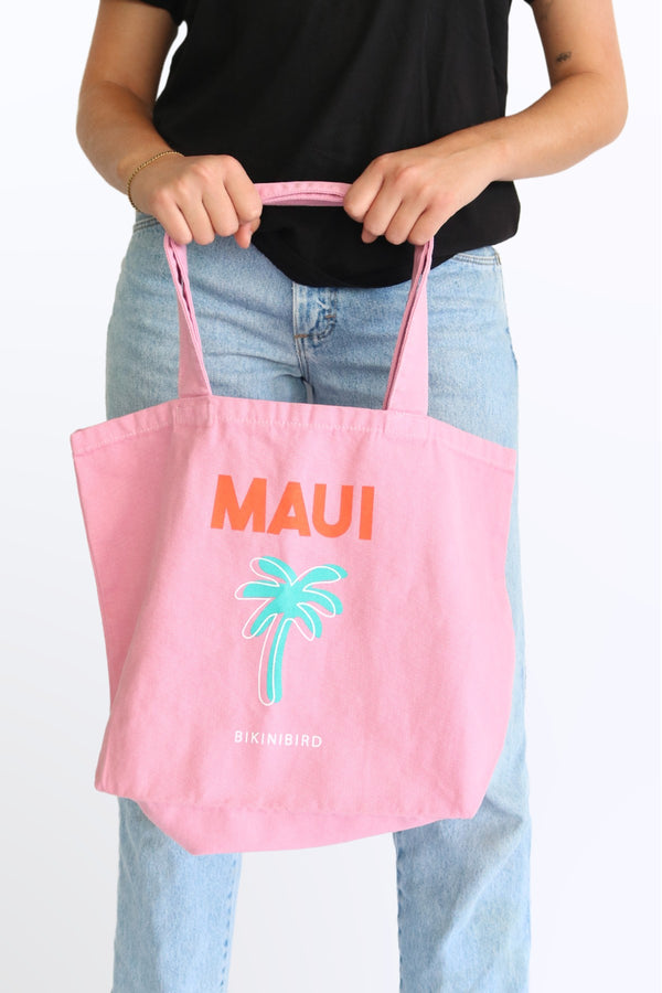 The Jacksons Stella Aloha Tote Bag in Natural, Pink and Green