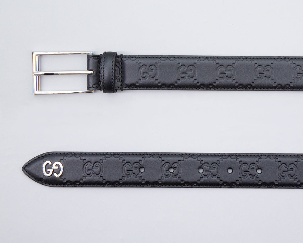 gucci signature belt with gg detail