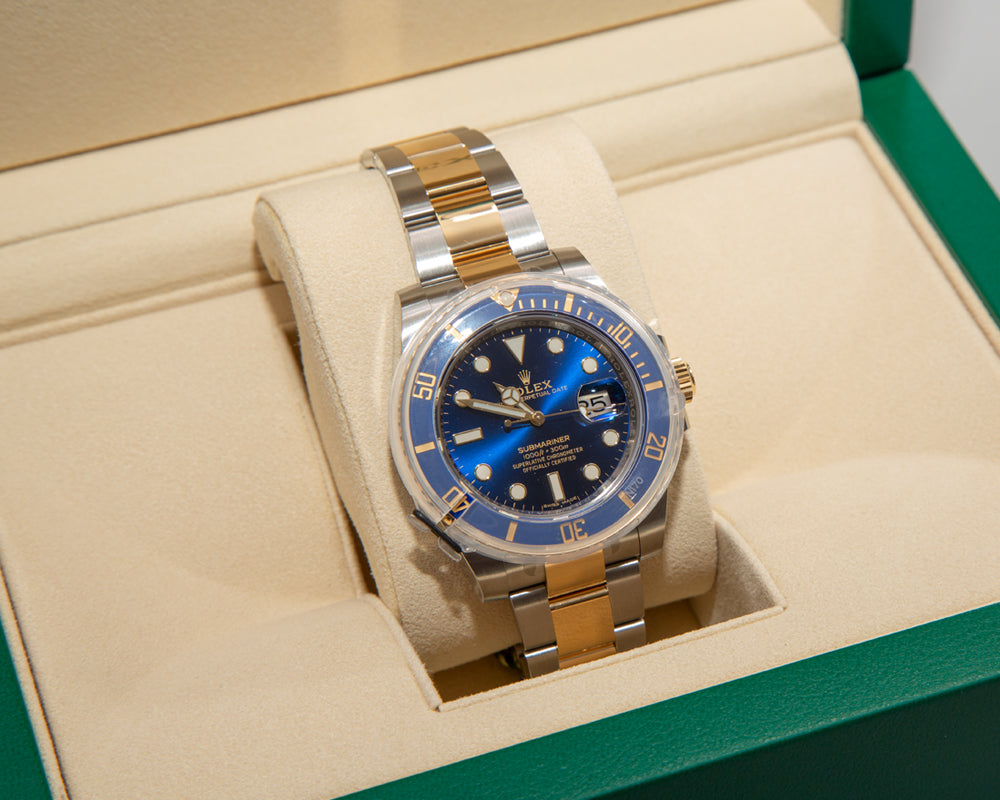 submariner date blue gold