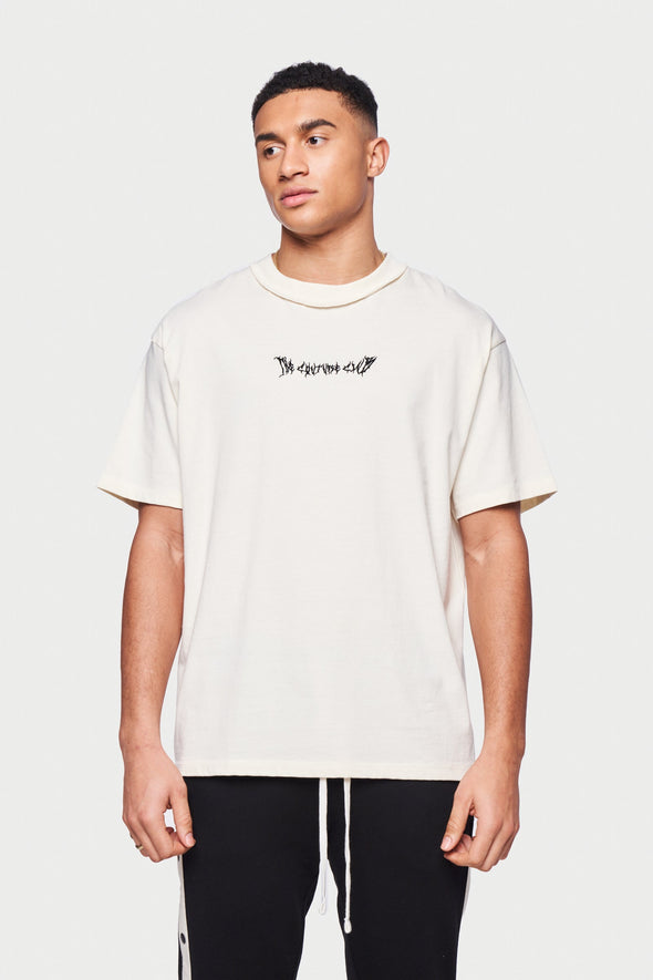 off white t shirt cross on back