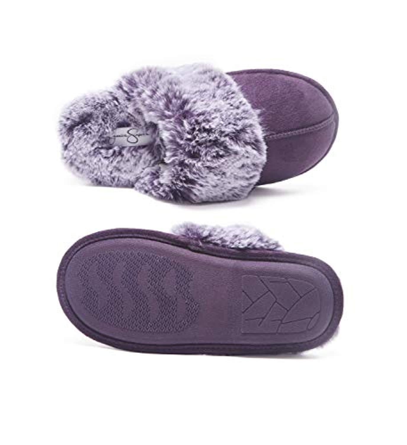 jessica simpson comfy faux fur womens house slipper