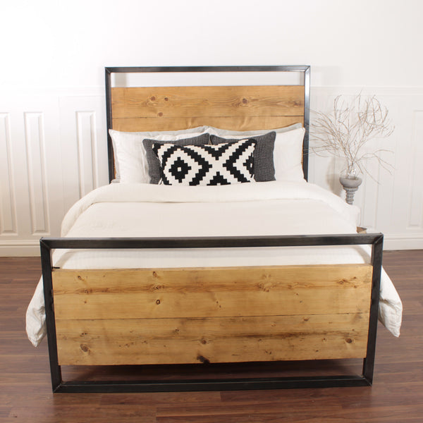 Industrial Bed Handmade Wooden Steel Double Single Frame King Reclaime Shabby Bear Cottage