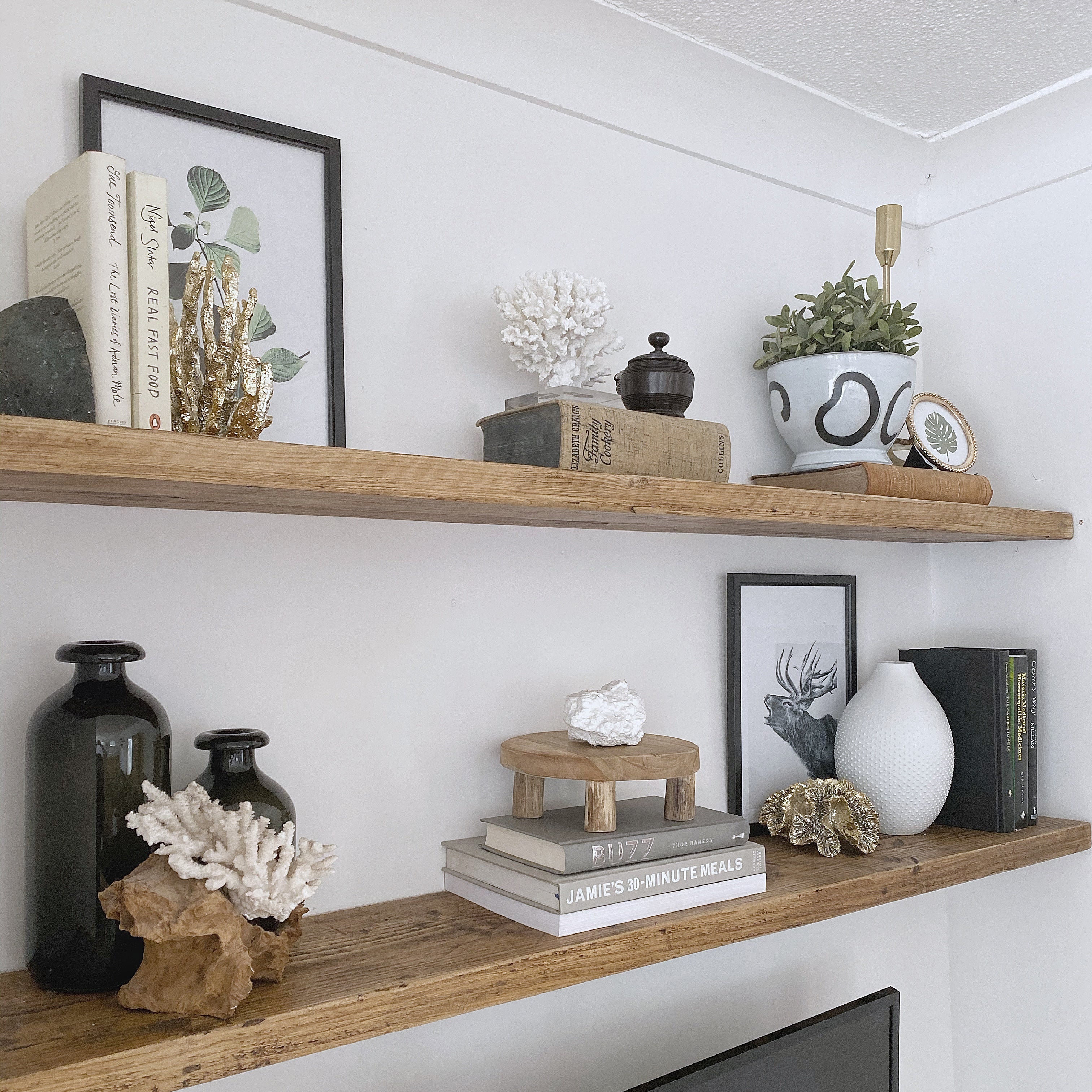 wooden floating shelf