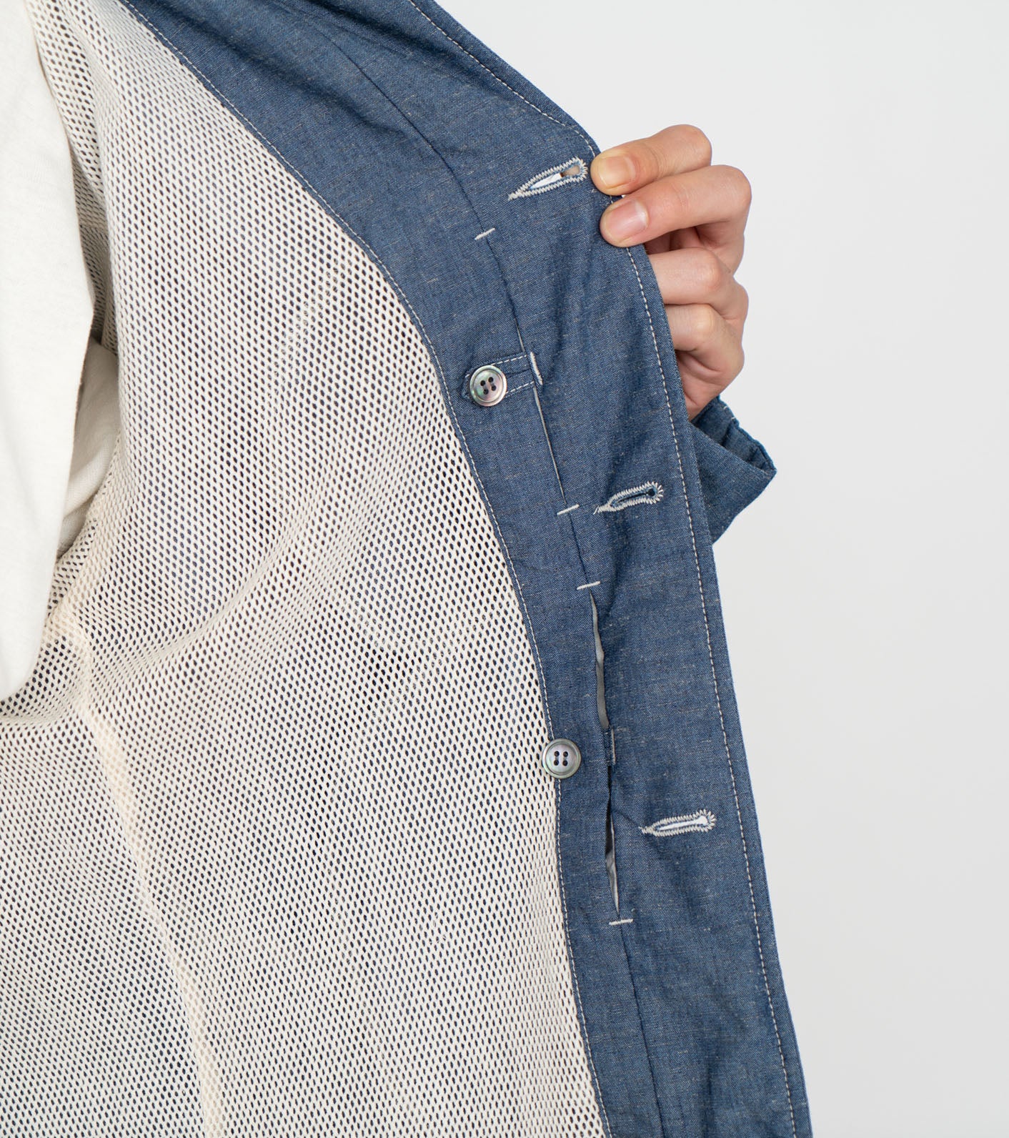 Chambray Band Collar Jacket – nanamica NEW YORK