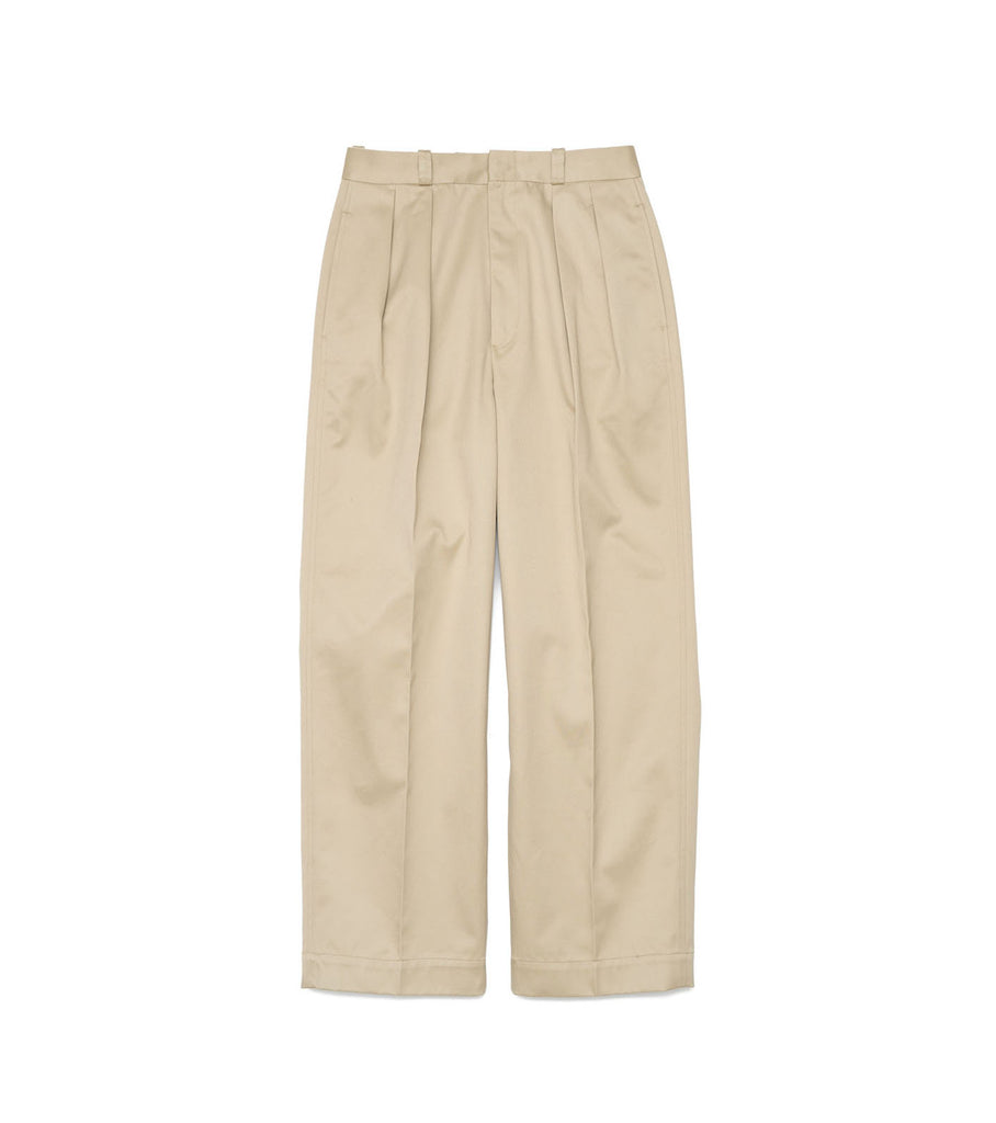 Nanamica Double Pleat Wide Chino Pants in Moss Green