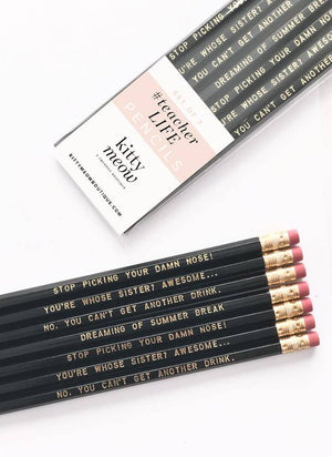 #TeacherLife, Funny Teacher Pencil Pack - Gift for Teachers - LURE Boutique