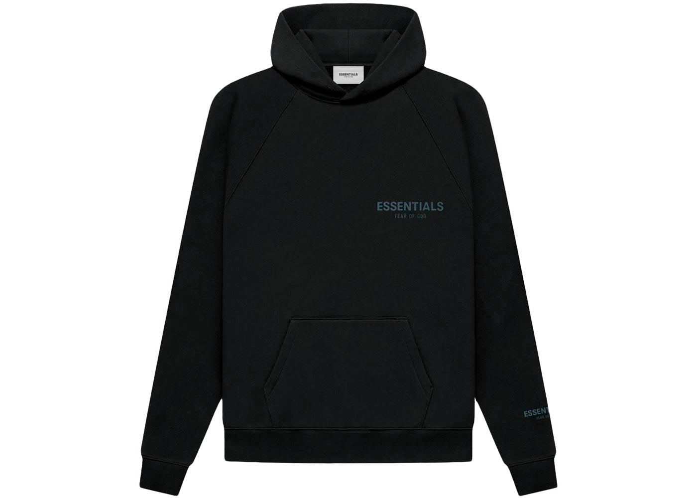 Fear of God Essentials Pullover Hoodie Blackc/Stretch Limo | ALPHET