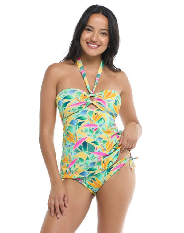 COCO CONTOURS JENN BLOUSON SOLID TANKINI