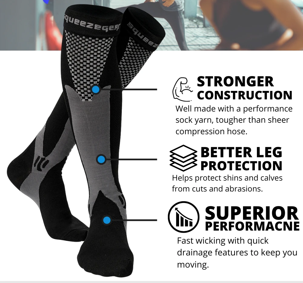 Pro Squeeze Compression Socks for Men and Women 20-30mmHg– SqueezeGear
