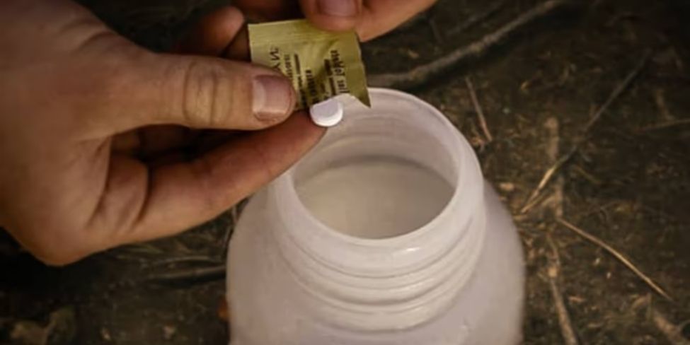 get drinking water from a river with tablets