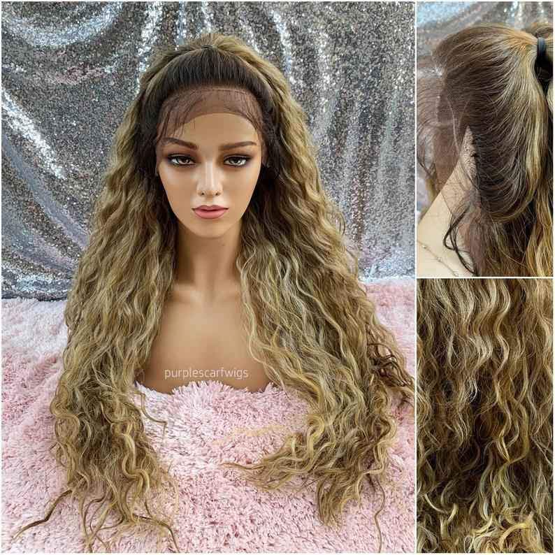 Curly Wigs For Black Women Dirty Blonde Wavy Wig Long Curly Wig