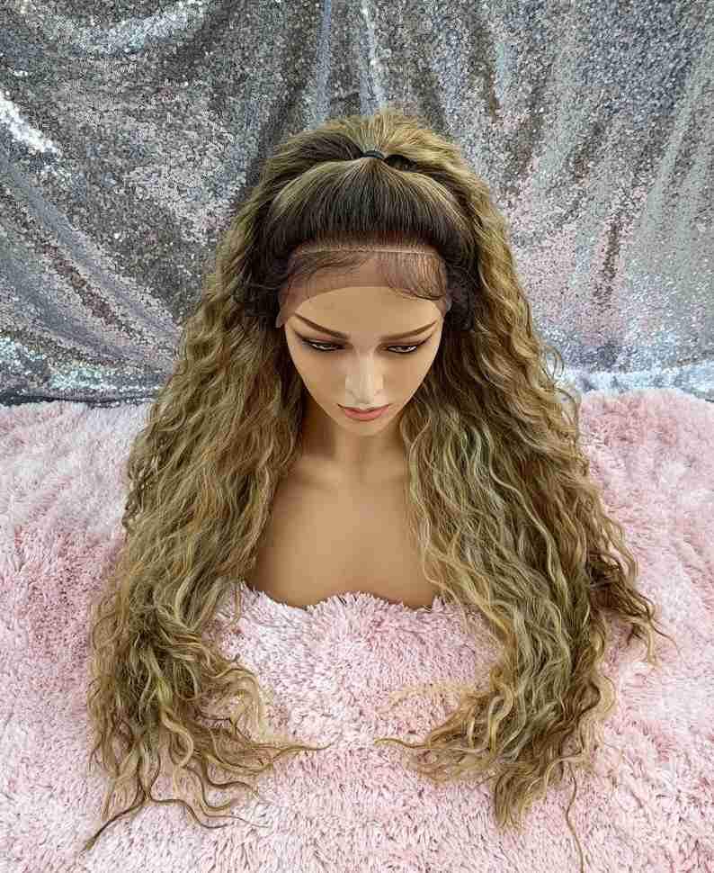 Curly Wigs For Black Women Dirty Blonde Wavy Wig Long Curly Wig