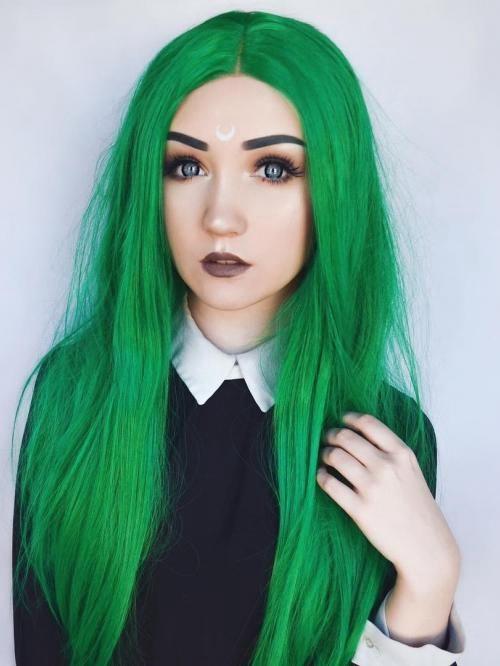 Lace Front Wig Pulp Riot Green Long Neon Green Wig Green Human