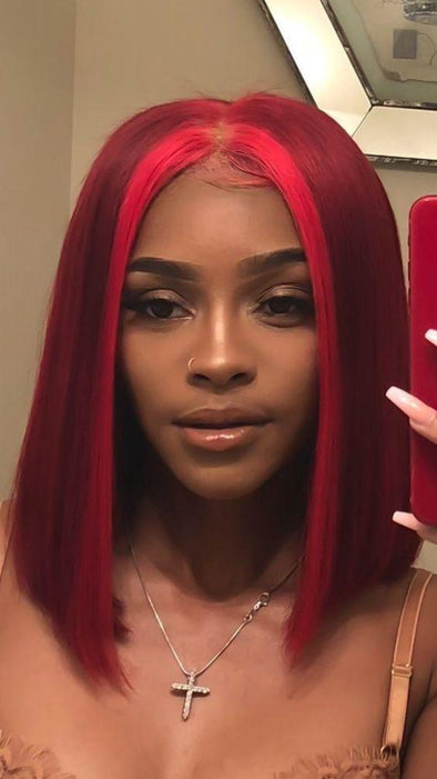 Dark Red Hair Dye Dark Intense Auburn Red Pennywise Wig Red Lace Front Wig Human Hair Burnt Red Hair Color Red Hair In Beard