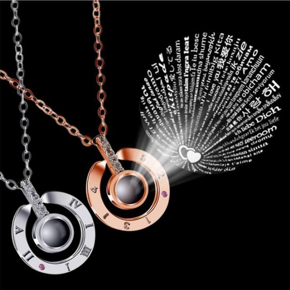 100 Languages I Love You Projection Pendant Necklace Creatives & Gifts