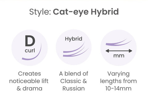 Cat-eye Hybrid Individual Cluster Lashes