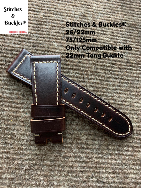 26/22mm Light Brown Suede Calf Leather Strap For Panerai Radiomir