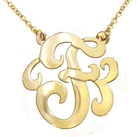 Square Gold CZ Initial Necklace-Purple Mermaid Designs – Initial Obsession