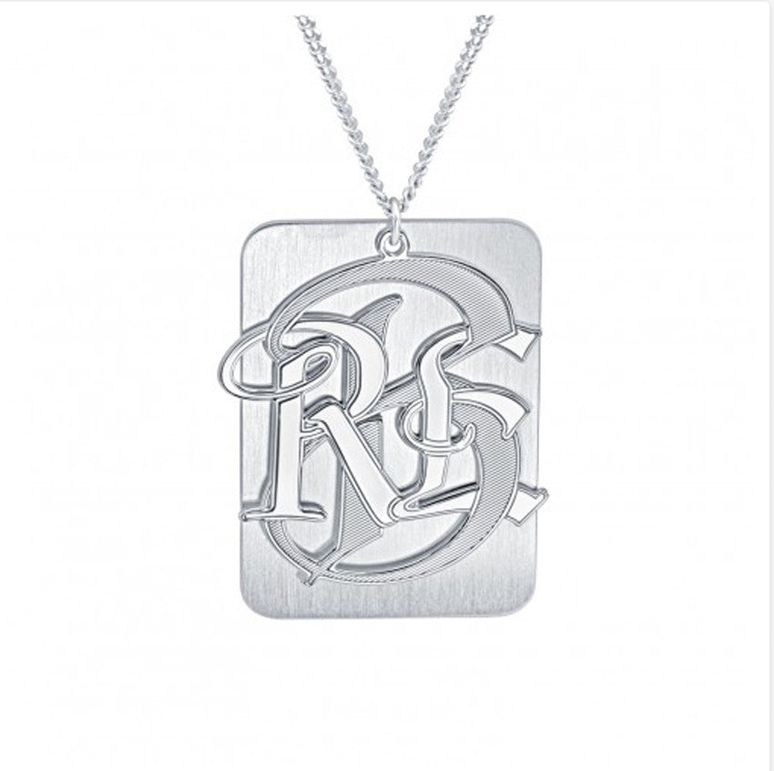 monogram dog tag necklace