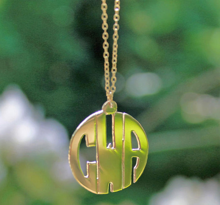 Monogram Block Necklace