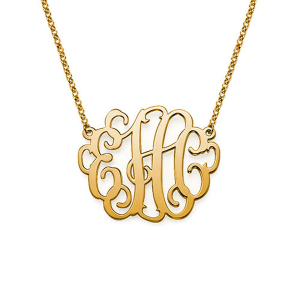 Script Monogram Necklace - 18K Gold Plated – Initial Obsession