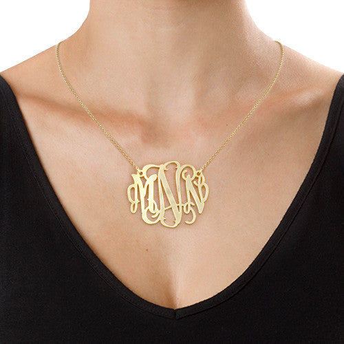 18k Gold Monogram Necklace