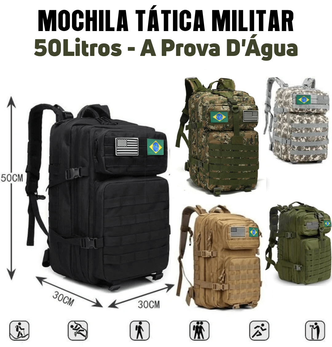 Mochila Tatica Militar 50L - Loja do Militar ↔ Artigos Militares