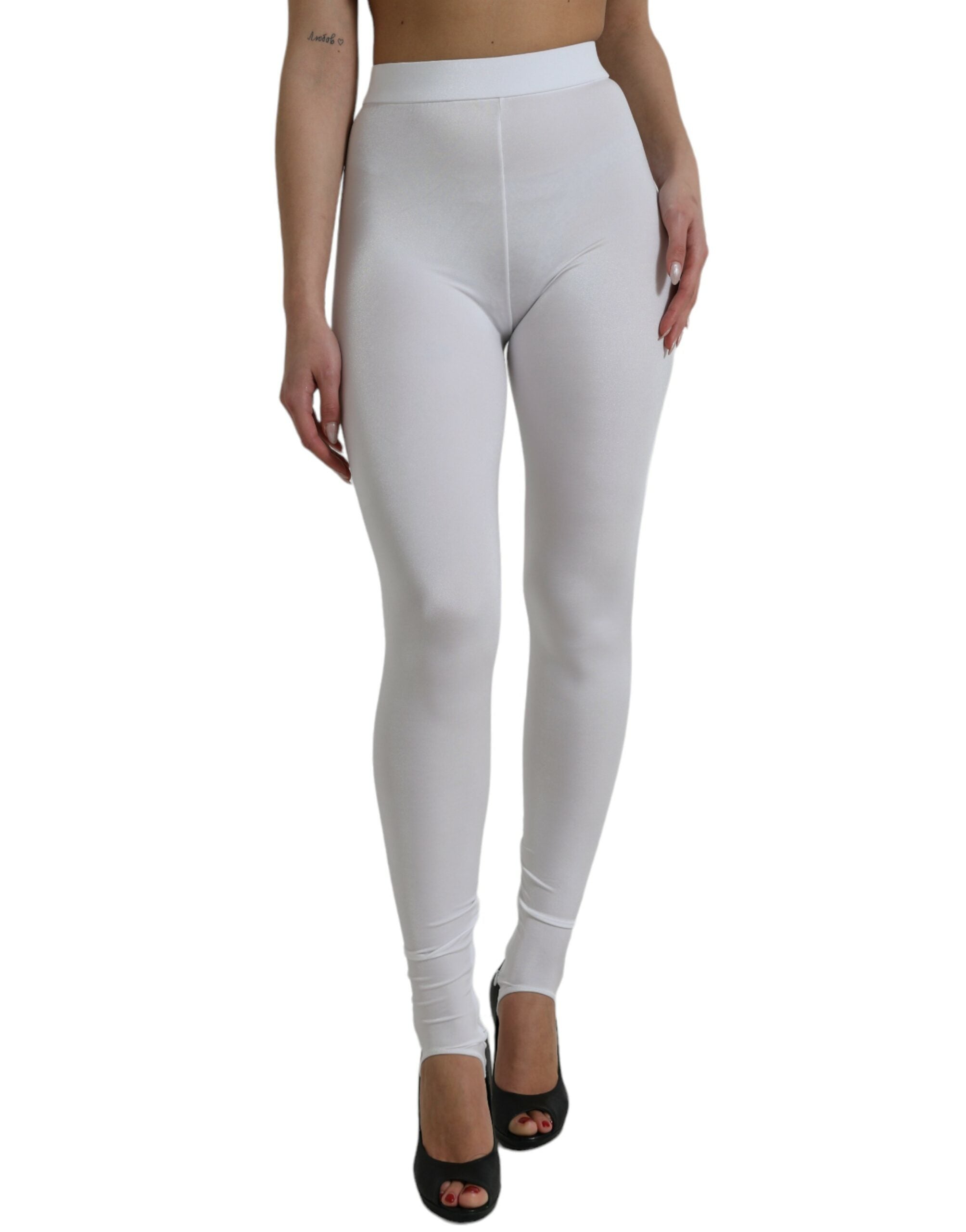 Dolce & Gabbana Hvid Nylon Slim Leggings Bukser & Jeans