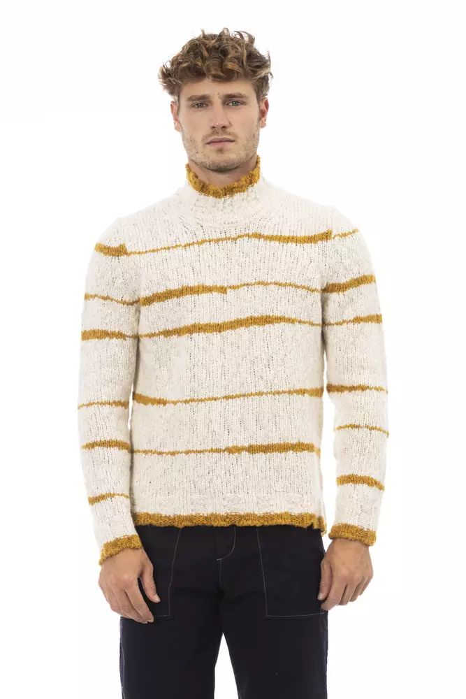 12: Alpha Studio Beige Læder Sweater