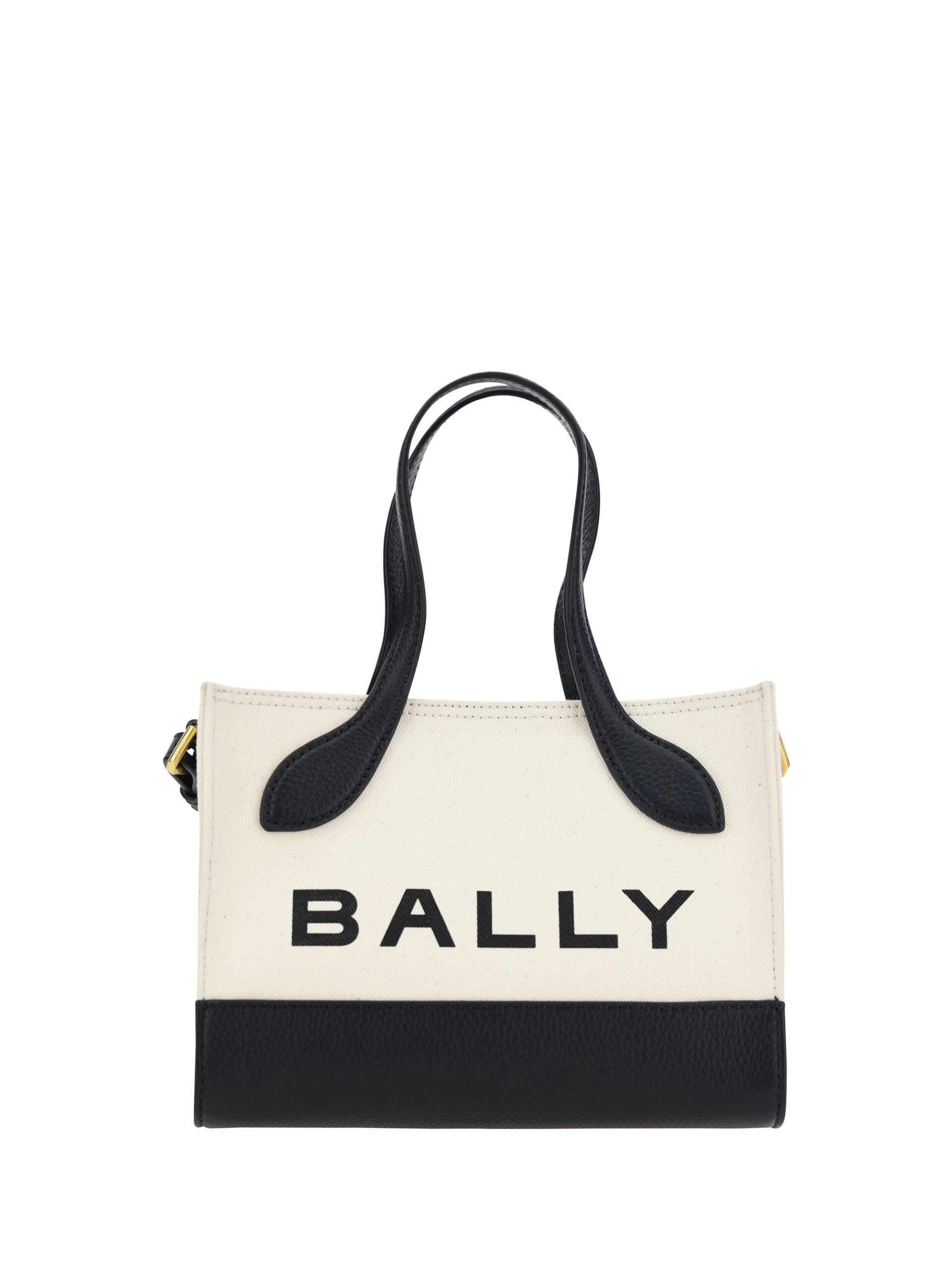 Bally Hvid Sort Læder Mini Håndtaske