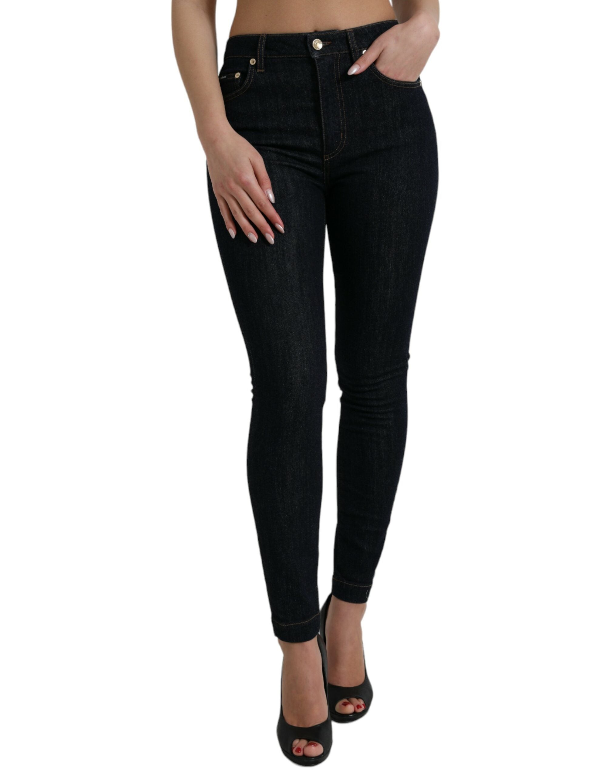 Dolce & Gabbana Blå Bomuld Denim Skinny Bukser & Jeans