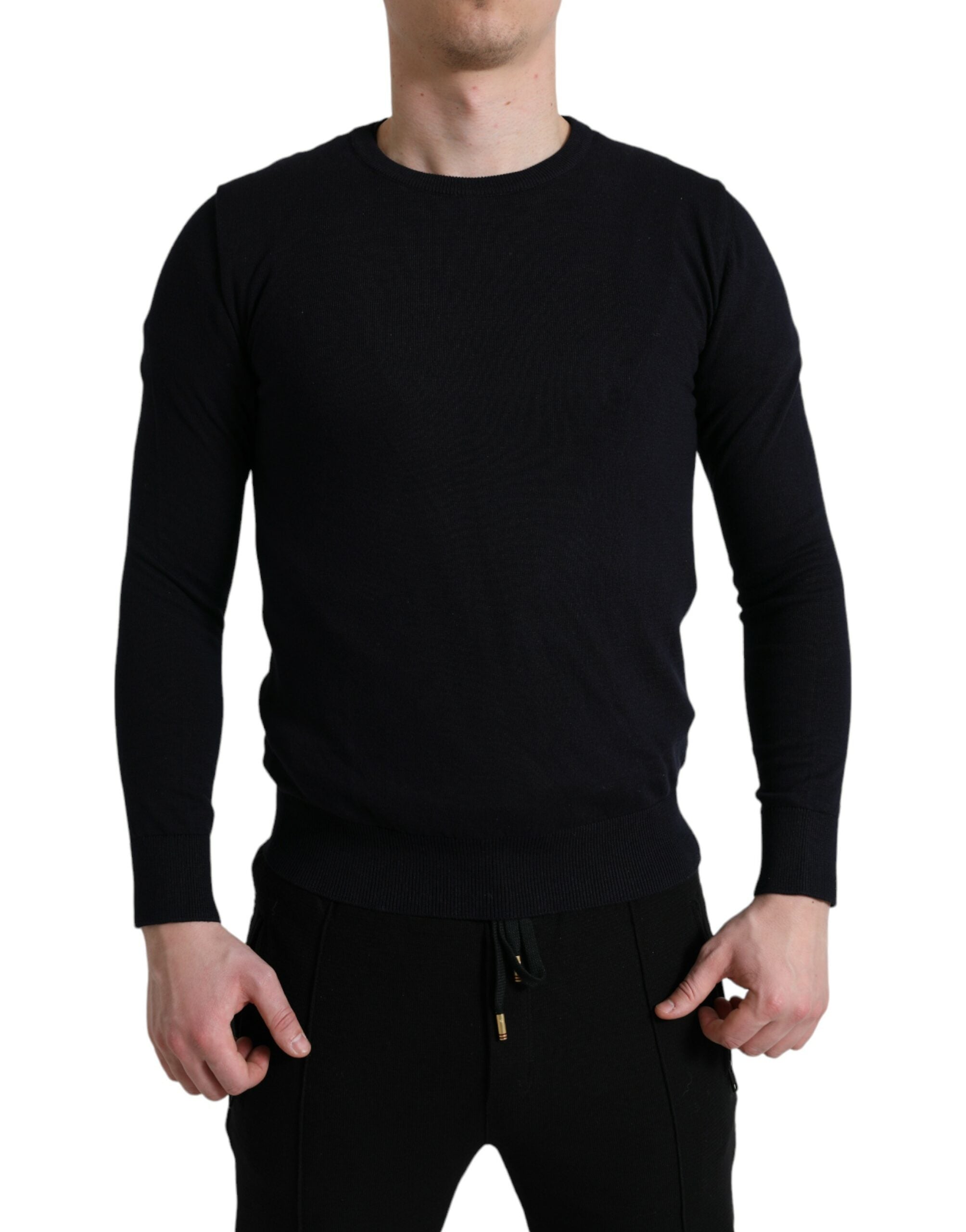 7: Dolce & Gabbana Blå Bomuld Pullover Sweater