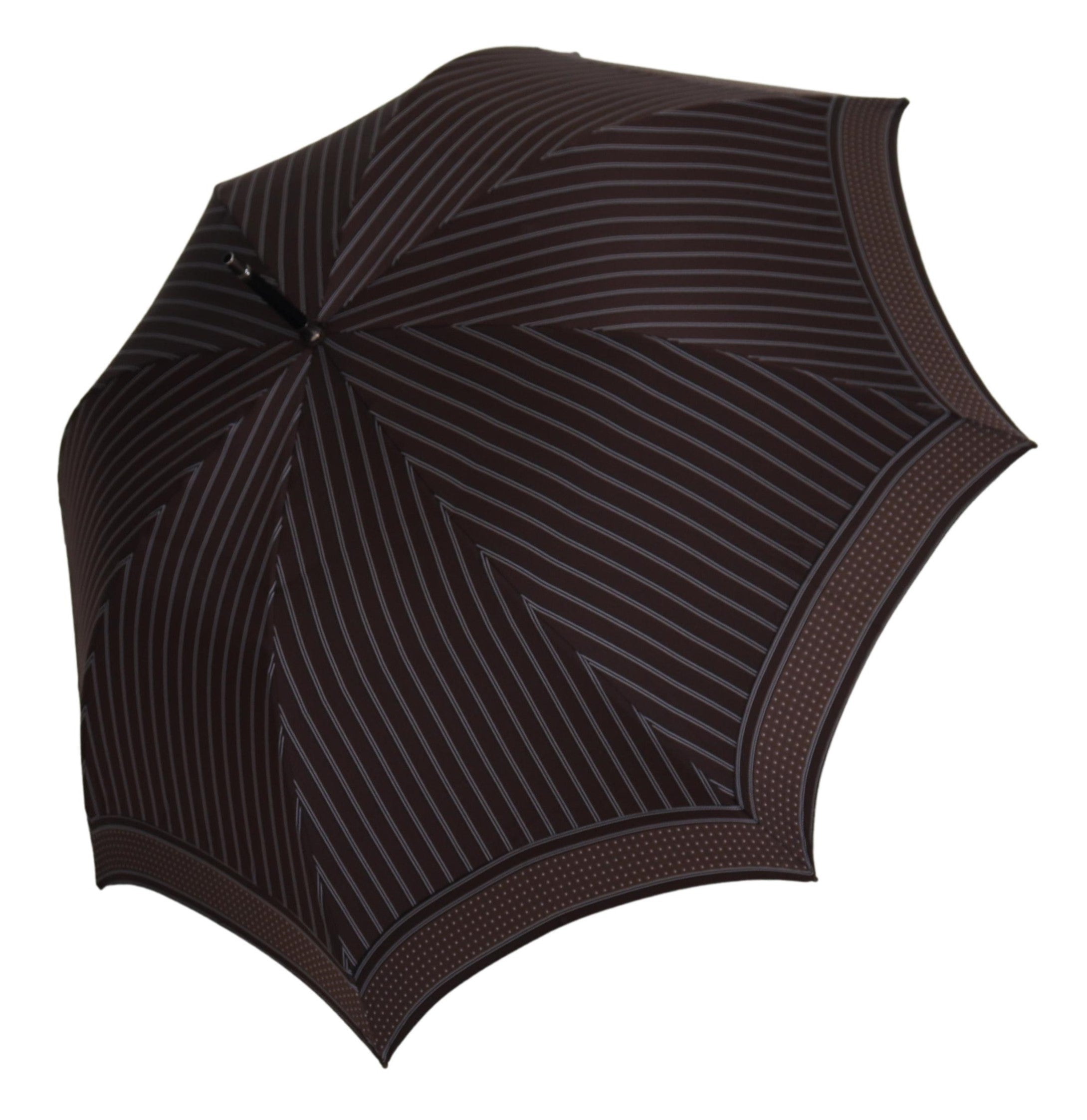 Dolce & Gabbana Brun Stribet Læder Paraply