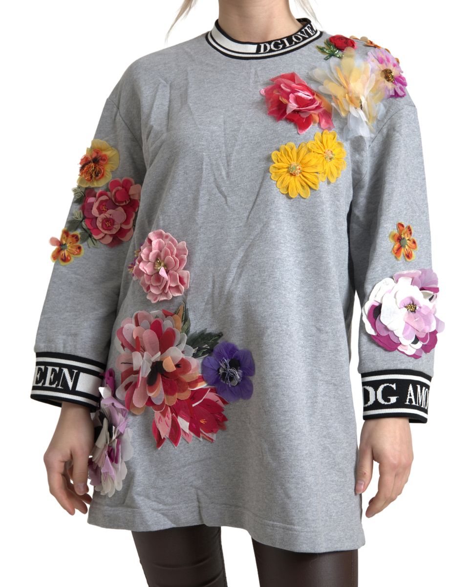 12: Dolce & Gabbana Grå DG Amore Queen Sweater Pullover