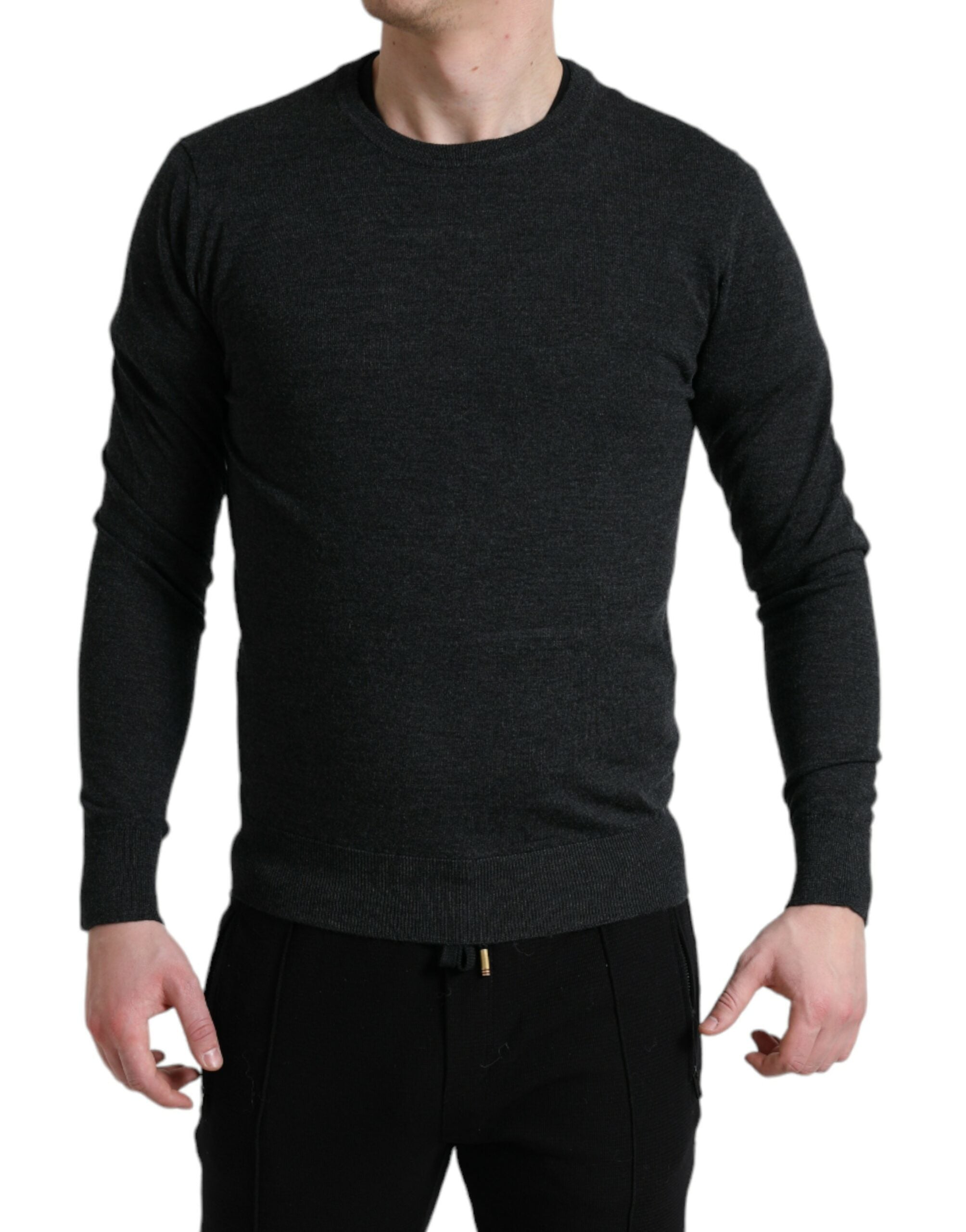 Dolce & Gabbana Grå Uld Pullover Sweater