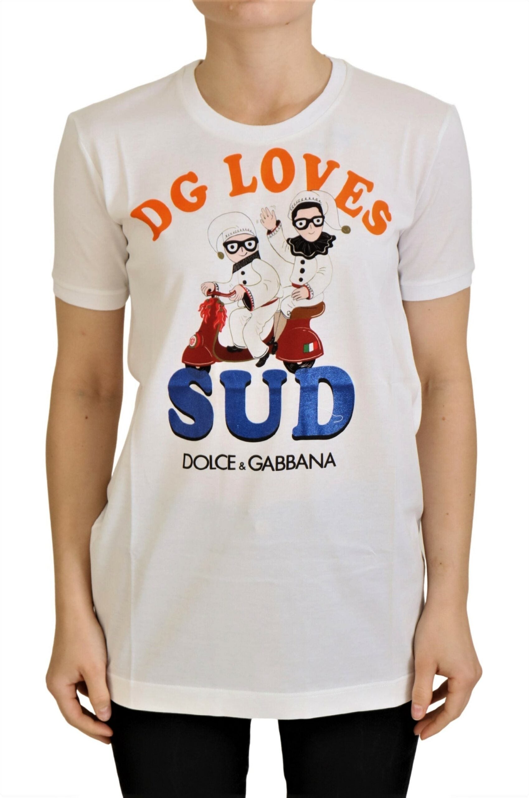 Dolce & Gabbana Hvid Bomuld DG Loves SUD T-shirt