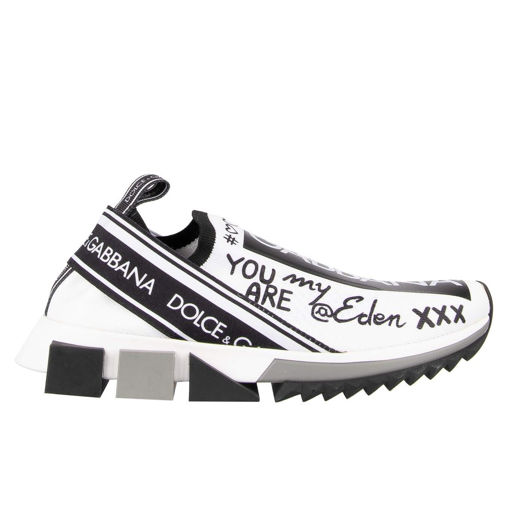 12: Dolce & Gabbana Hvid Polyester Sneakers