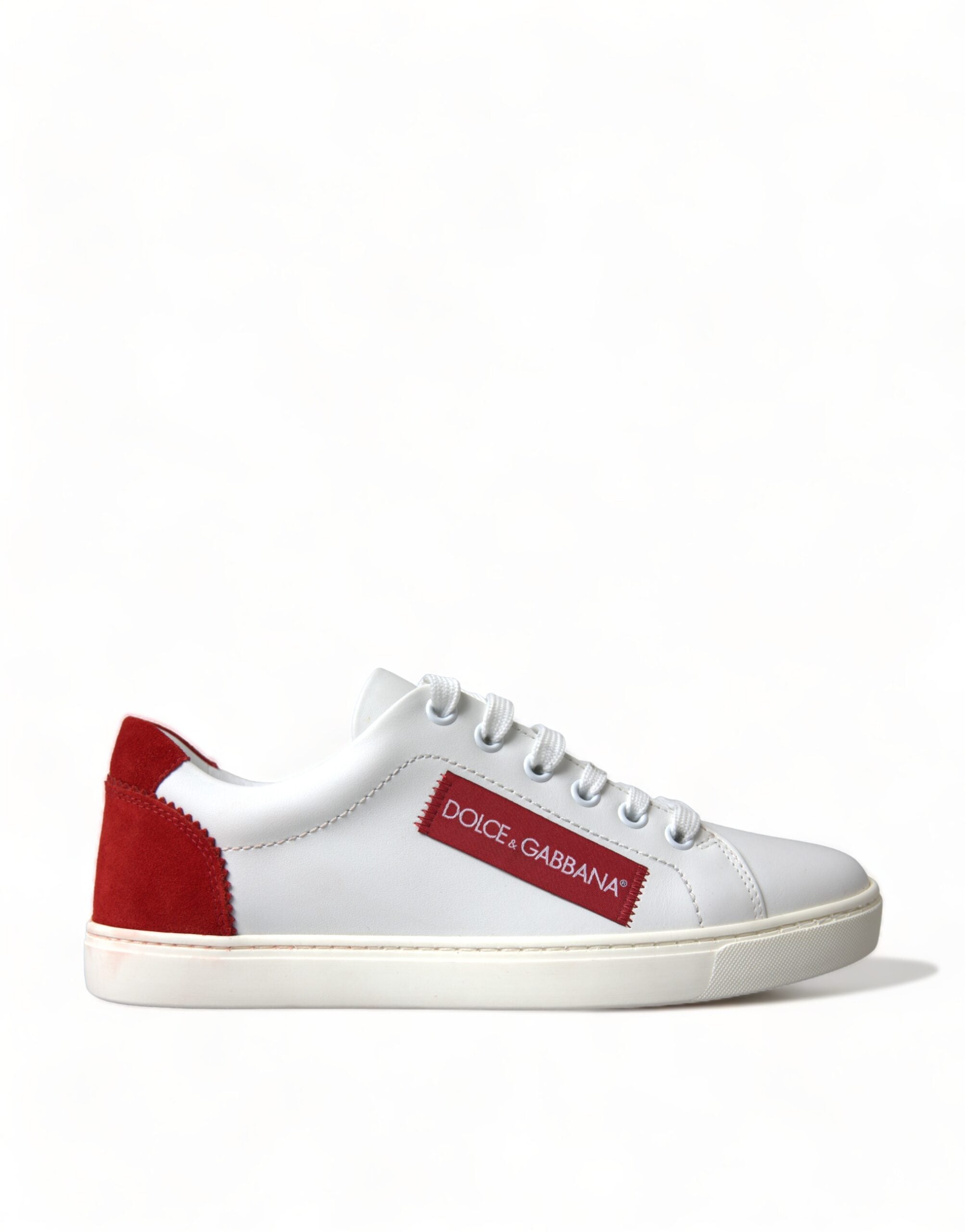 Dolce & Gabbana Hvid Rød Læder Sneakers