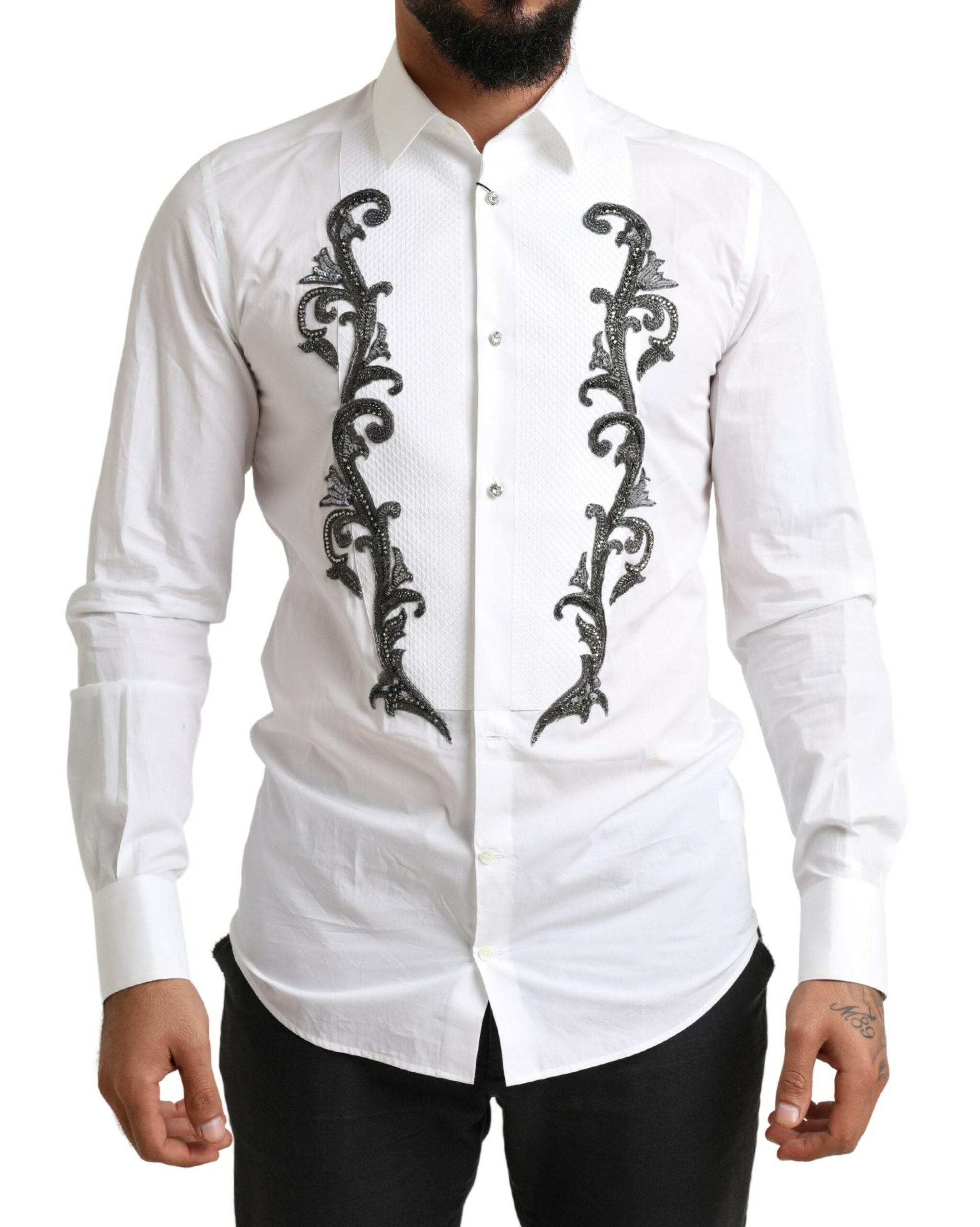 Dolce & Gabbana Hvid Slim Fit Skjorte