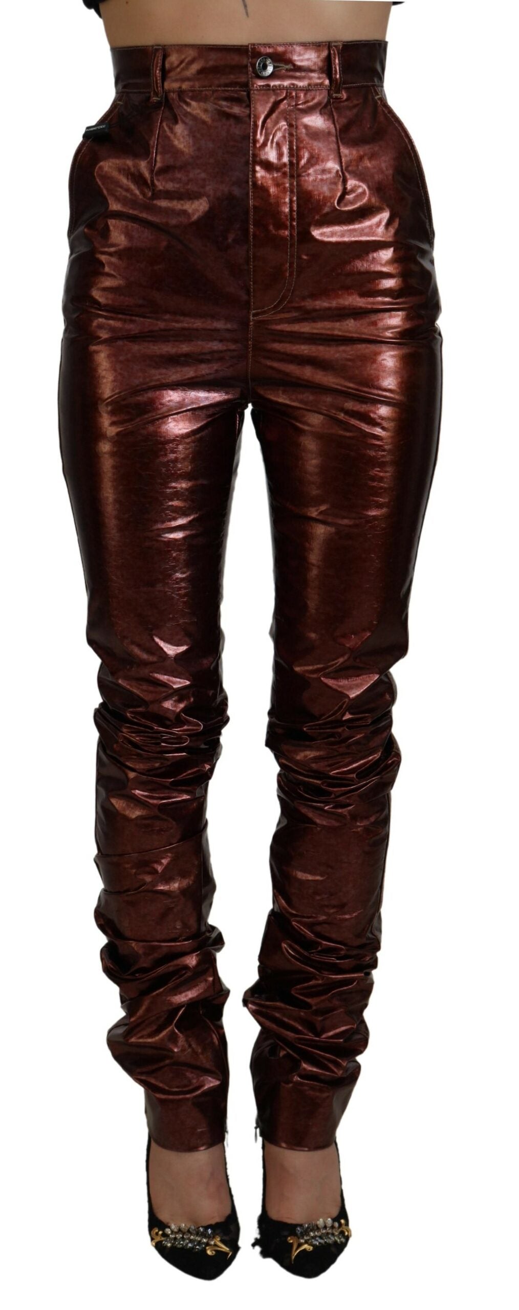 Dolce & Gabbana Metallic Bronze High Waist Skinny Jeans