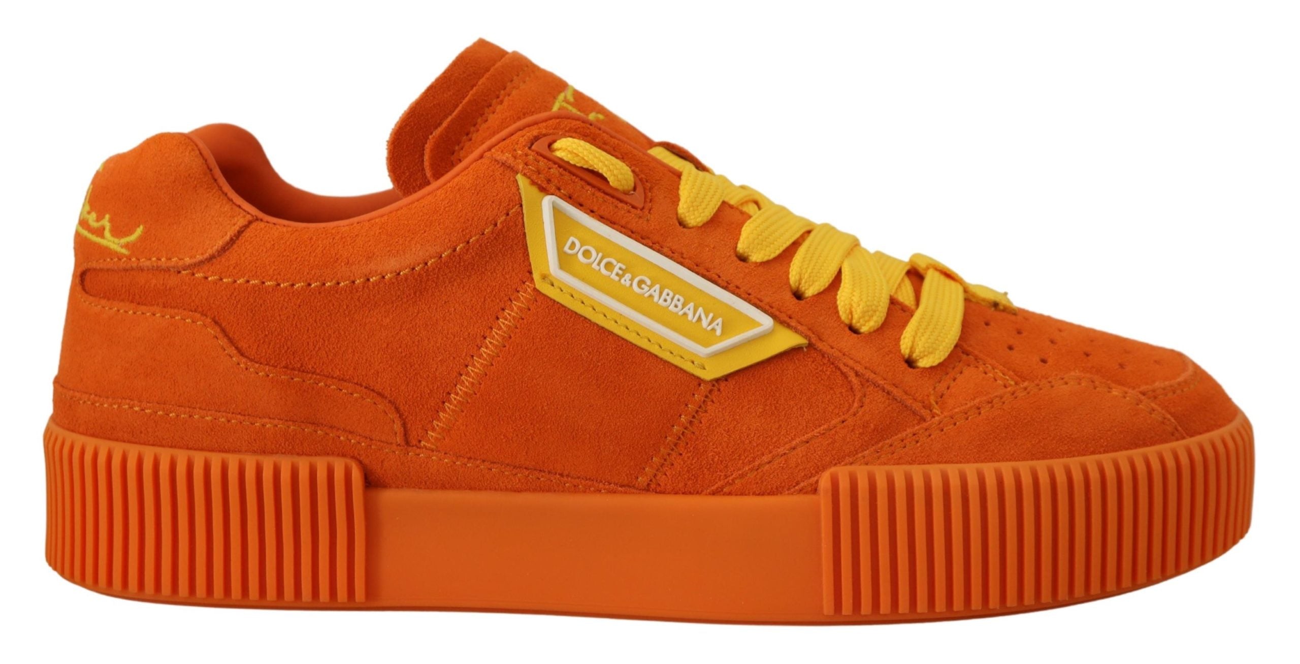 Dolce & Gabbana Orange Læder Sneakers