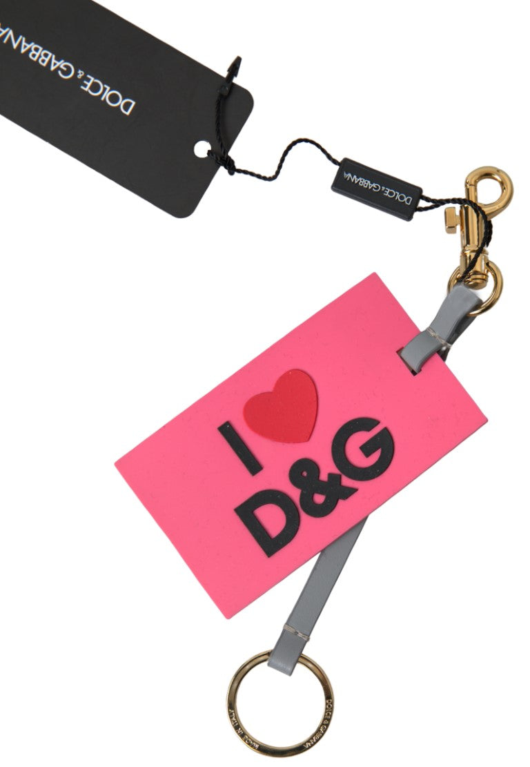 Dolce & Gabbana Pink DG Logo Guld Dame Nøglering