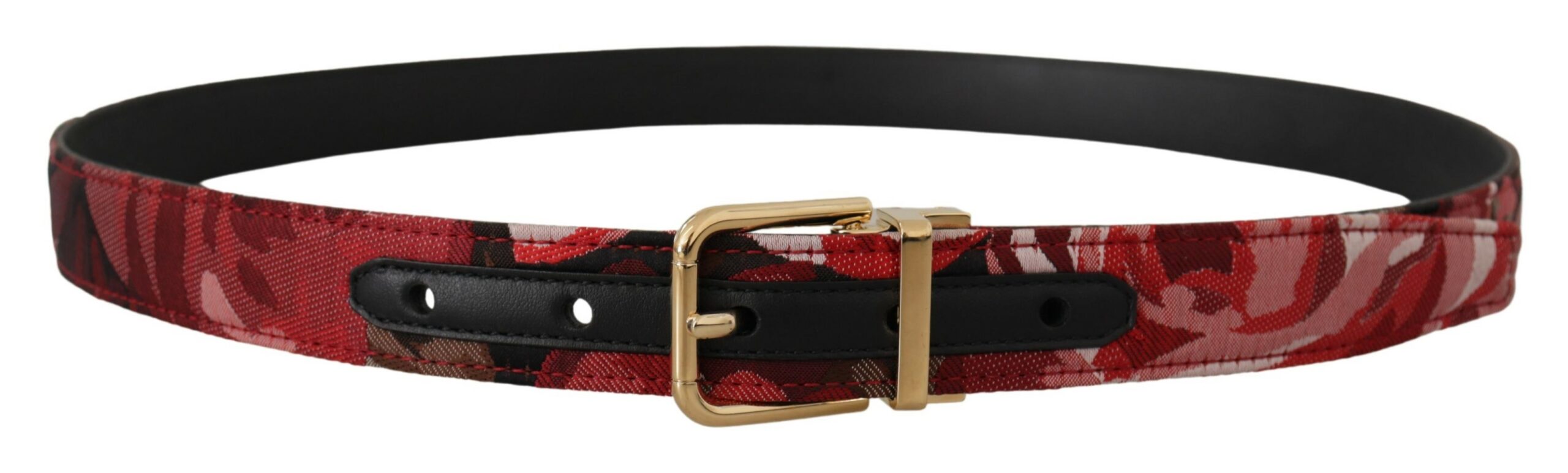 6: Dolce & Gabbana Rød Læder Metal Spænde Bælte